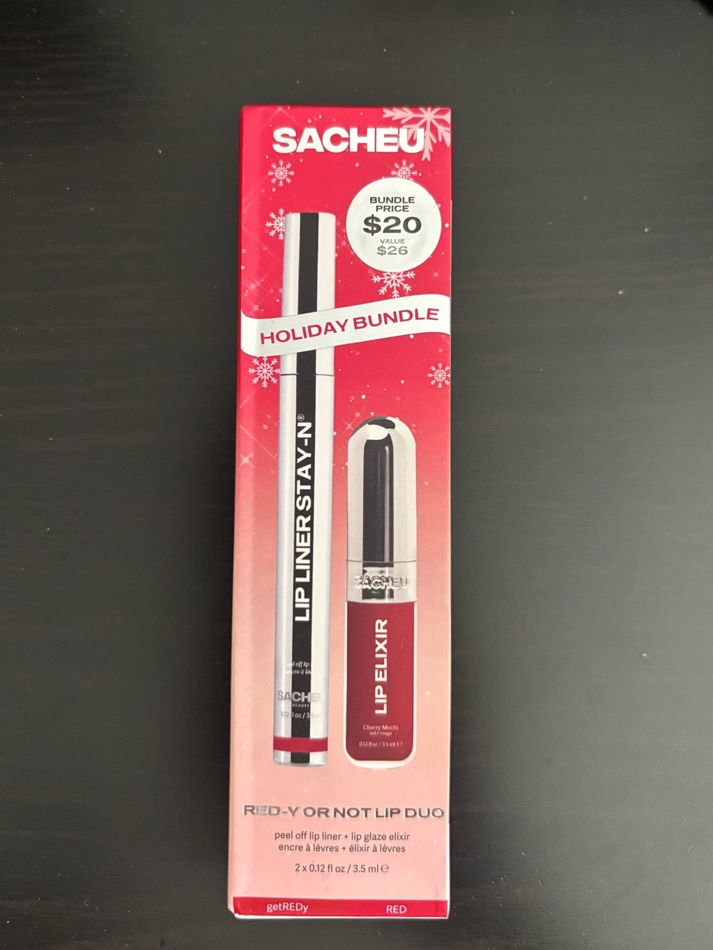 SACHEU Lip Duo Holiday Set — Red Shade